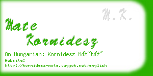 mate kornidesz business card